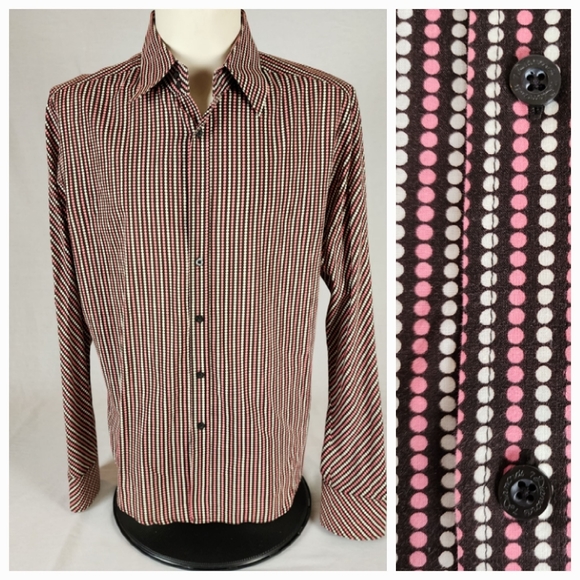7 Diamonds Shirts 7diamonds Dotted Stripes Xxl Mens Dress Shirt